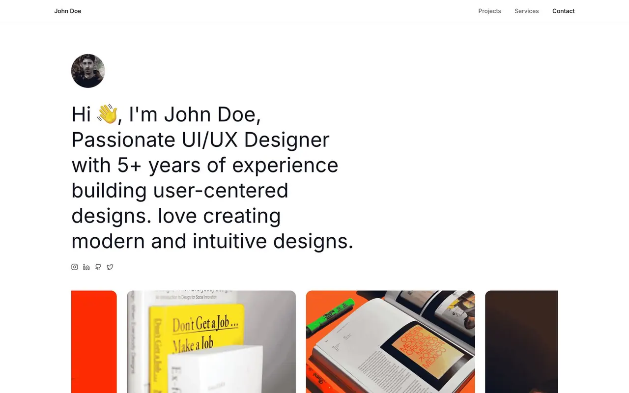 Minimal portfolio template
